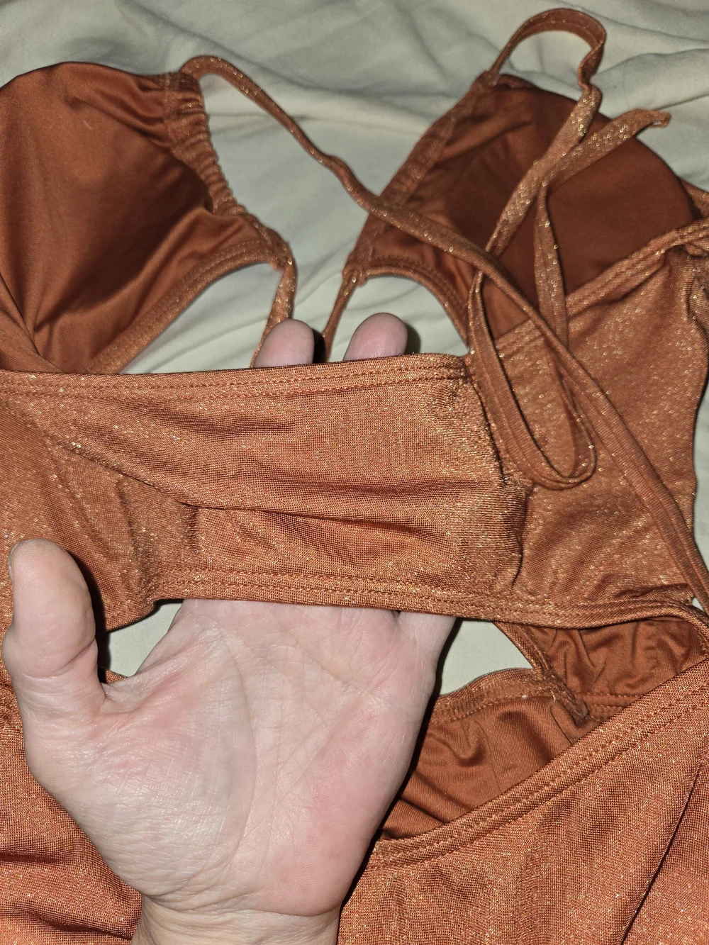 Cupshe One-Piece Swimsuit in Rust, Sz Med